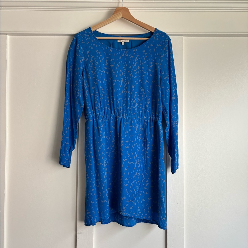 Madewell blue silk skater dress